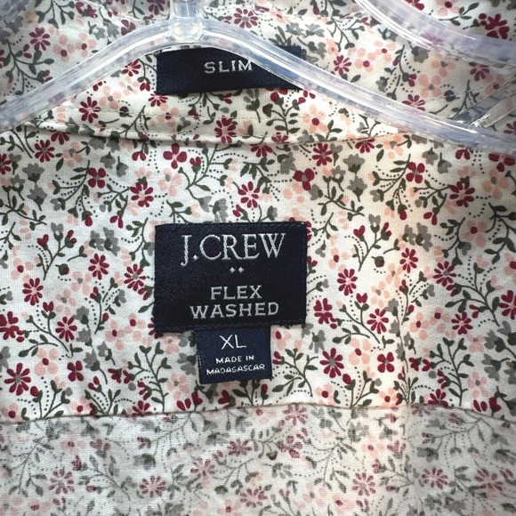 J. Crew Mens XL Slim Flex Washed Floral Print Long Sleeve Button Down Shirt - Picture 3 of 7